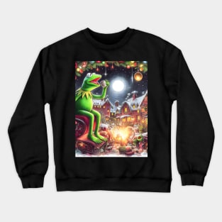 Puppet Wonderland: Festive Art Prints Featuring Whimsical Puppets for a Joyful Christmas Celebration! Crewneck Sweatshirt